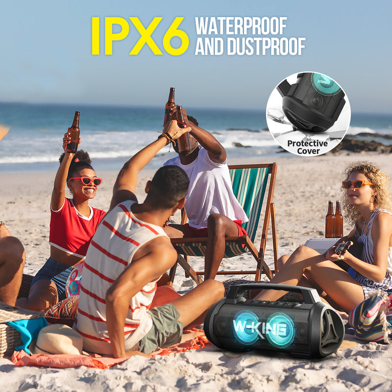 W-KING 70W RMS Bluetooth Portable Speaker, Speaker Wireless Loud IPX6 Waterproof Bluetooth Speakers with Subwoofer/Bass Boost