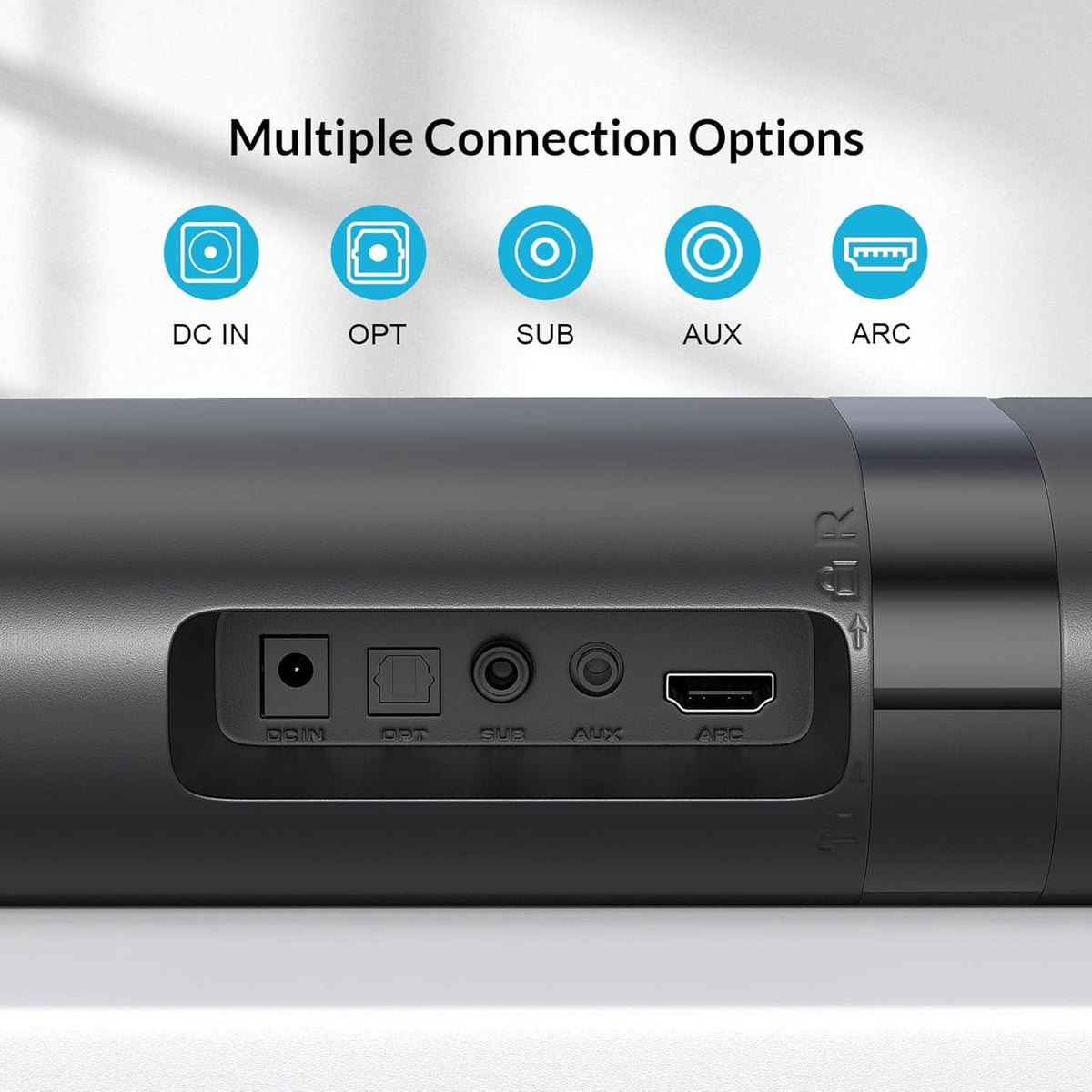Cowin Sound Bar with Subwoofer, 110W Sound Bar for Smart TV with Adjustable Deep Bass & Volume Boost & 3 EQ Modes, Bluetooth/ARC/Opt/AUX, Detachable Soundbar for TV/PC/Gaming/Projector