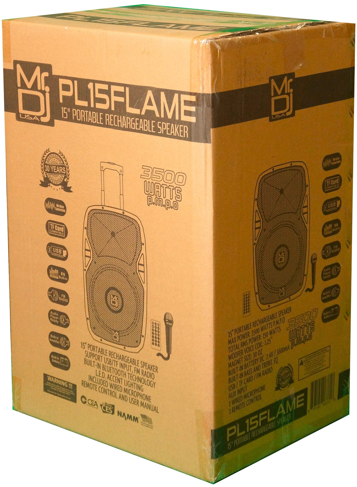 Mr DJ 15" Portable Translucent Bluetooth Speaker