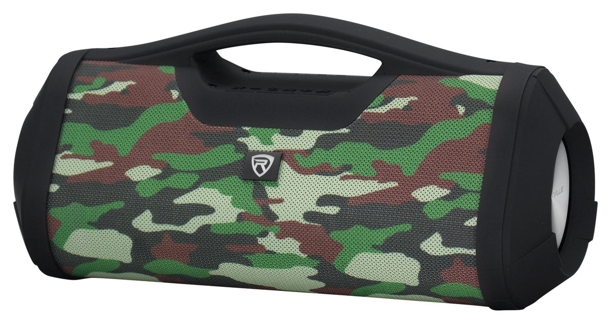 (2) Rockville RPB-XL Portable Bluetooth Wireless Linking Camo Speakers+Powerbank