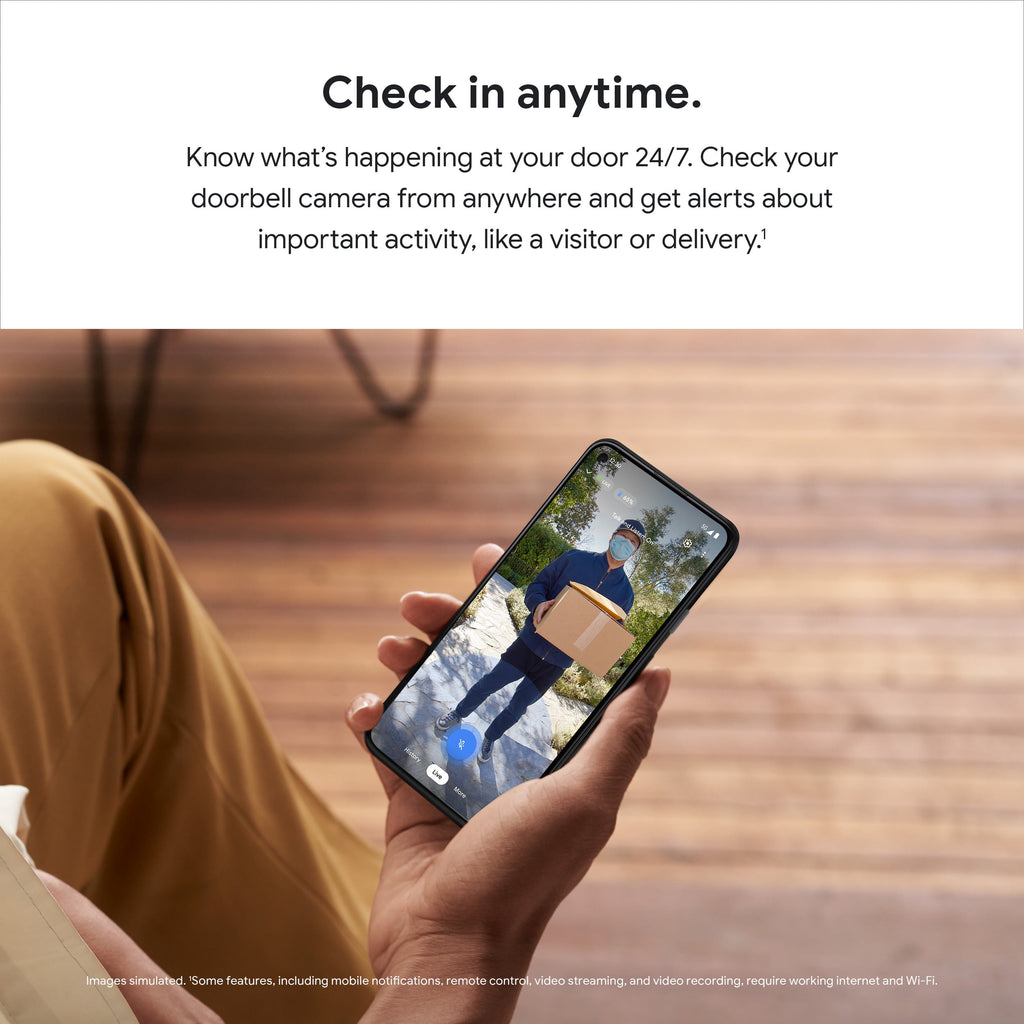 Google Nest Doorbell (Battery) - Video Doorbell Camera - Wireless Doorbell Security Camera - Snow