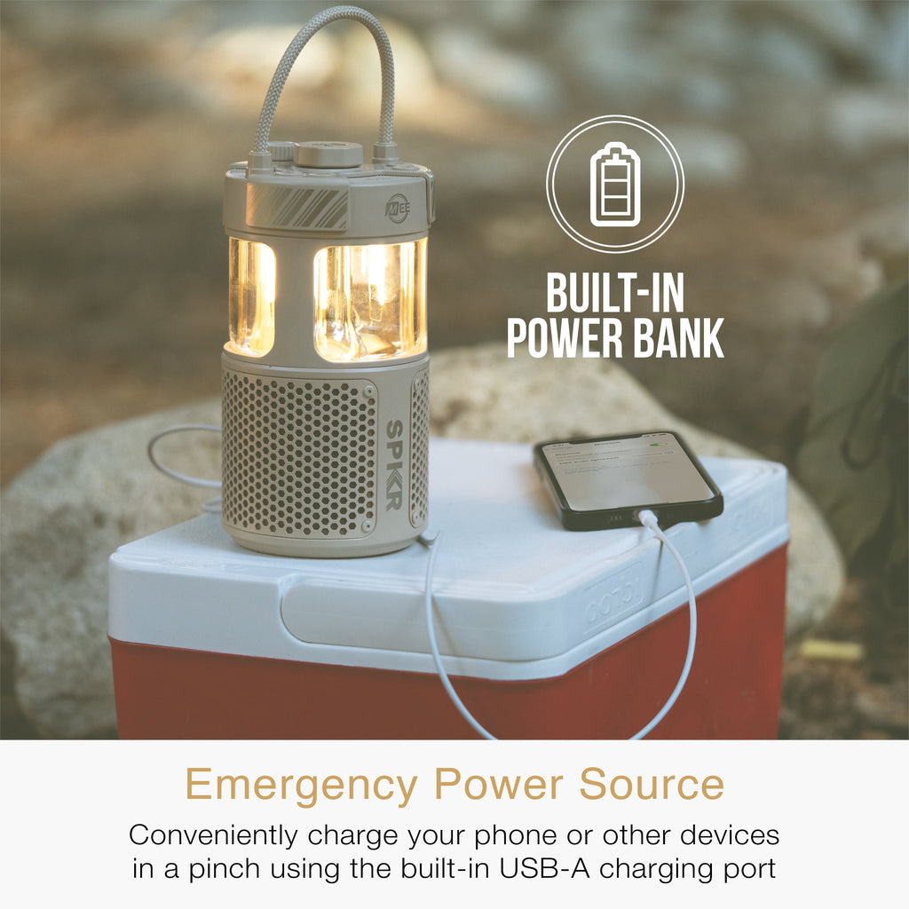 MEE audio lightSPKR Bluetooth Wireless Speaker + Camping Lantern IPX6 Water Resistant (Forest Green)