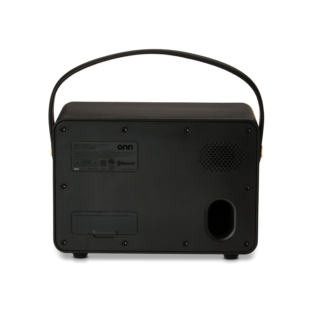 onn Medium Black Wi-Fi Speaker with Multi-Directional Sound and Bluetooth