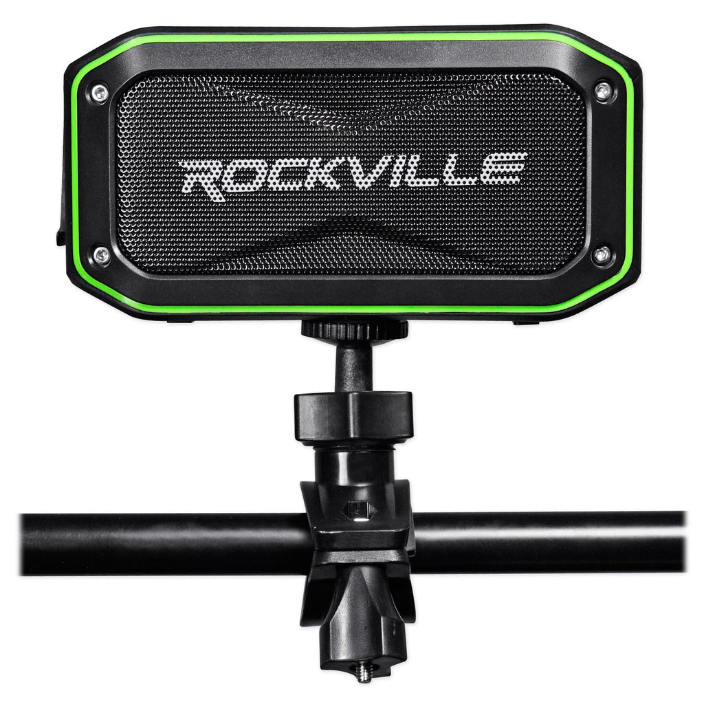 Rockville ROCK ANYWHERE 2-Pack Portable Bluetooth Speaker, 20W Output, 30-Hour Battery, IPX7 Waterproof, TWS Stereo, Includes Handlebar Mount, Cables