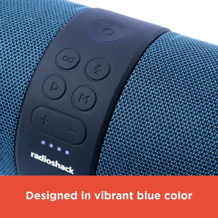 Radioshack Bluetooth Speaker RGB Light 14W IPX6 TWS Mic 3600MAH Blue with FM Radio