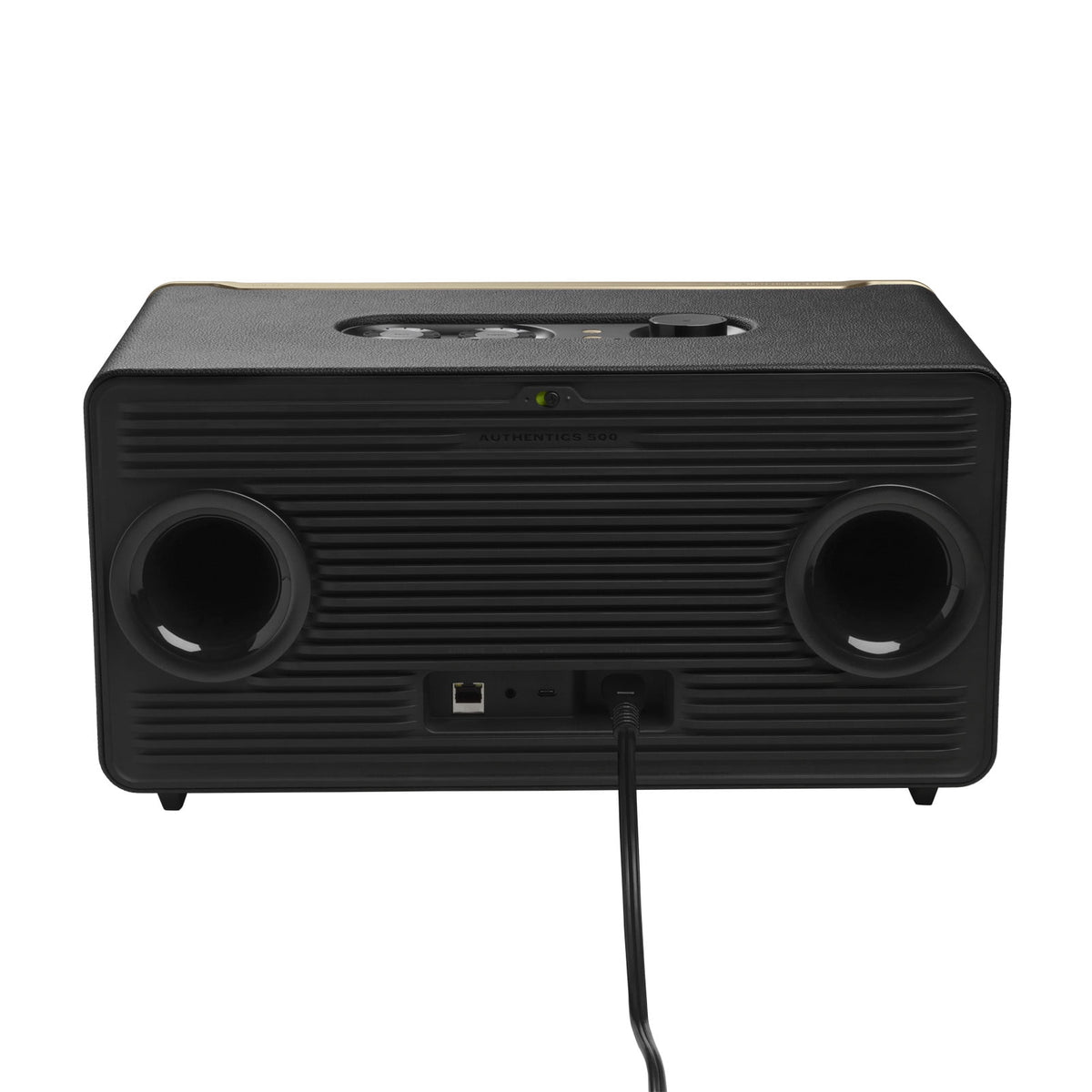Restored JBL Authentics 500 - Hi-fidelity smart home speaker with Wi-Fi, Bluetooth and Voice Assistants with retro design - Black (Refurbished)