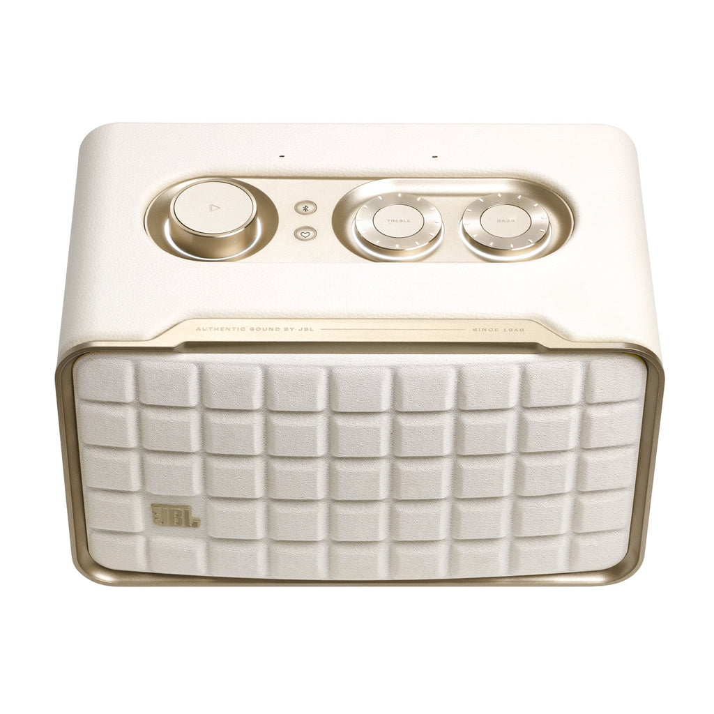 JBL Authentics 200 - Smart home speaker with Wi-Fi, Bluetooth and Voice Assistants with retro design - White