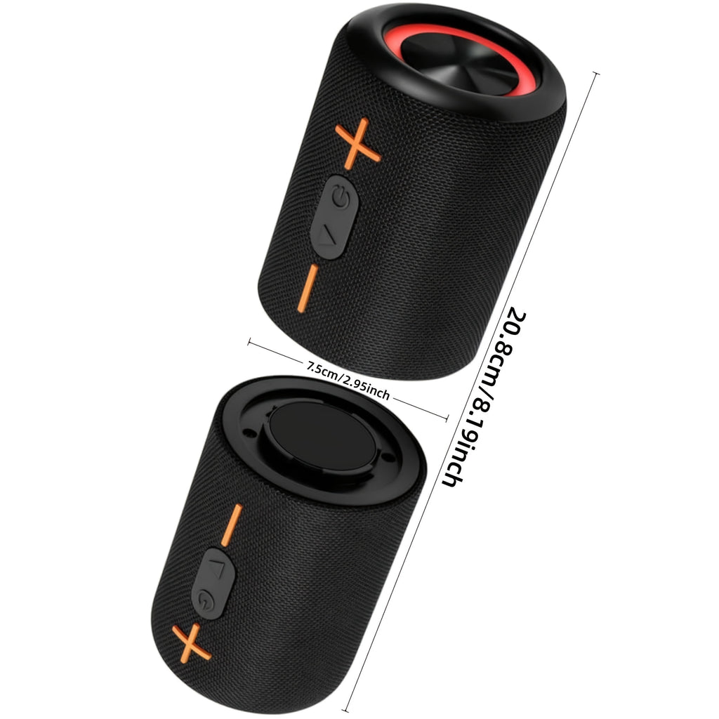 Rotary Buckle Wireless Speaker with RGB Light - Dual-Mode Battery/USB, Stereo Pairing for Indoor Outdoor Party Office Home
