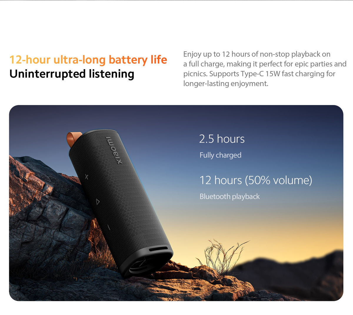 Xiaomi 30W Portable Bluetooth Speaker - IP67 Waterproof, 20H Playtime (Bluetooth 5.4)