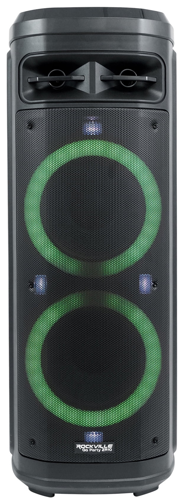Rockville Go Party ZR10 Dual 10" Portable Bluetooth Speaker w/LED+UHF Microphone