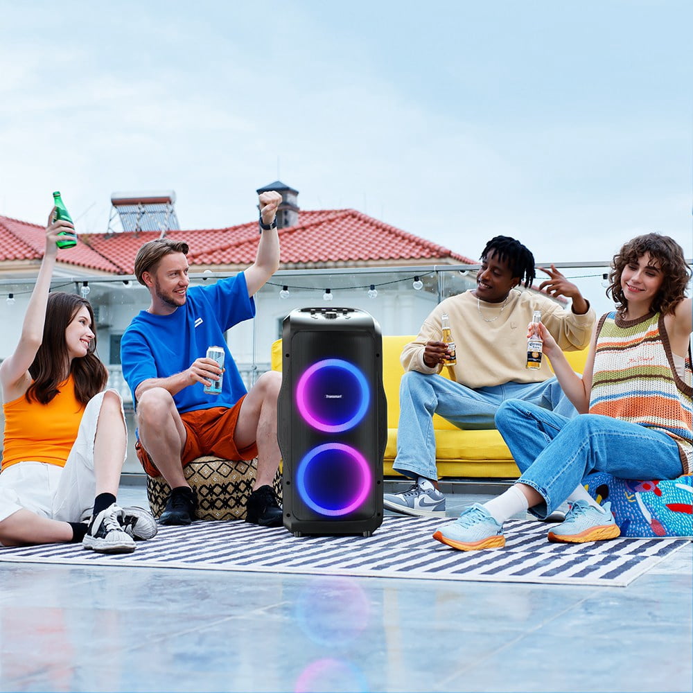 Tronsmar Portable Party Speaker, 270° Soundstage, 240W, 20H Battery, Karaoke Mic & Guitar Input, for Home, Party Tronsmart Halo 300 Black