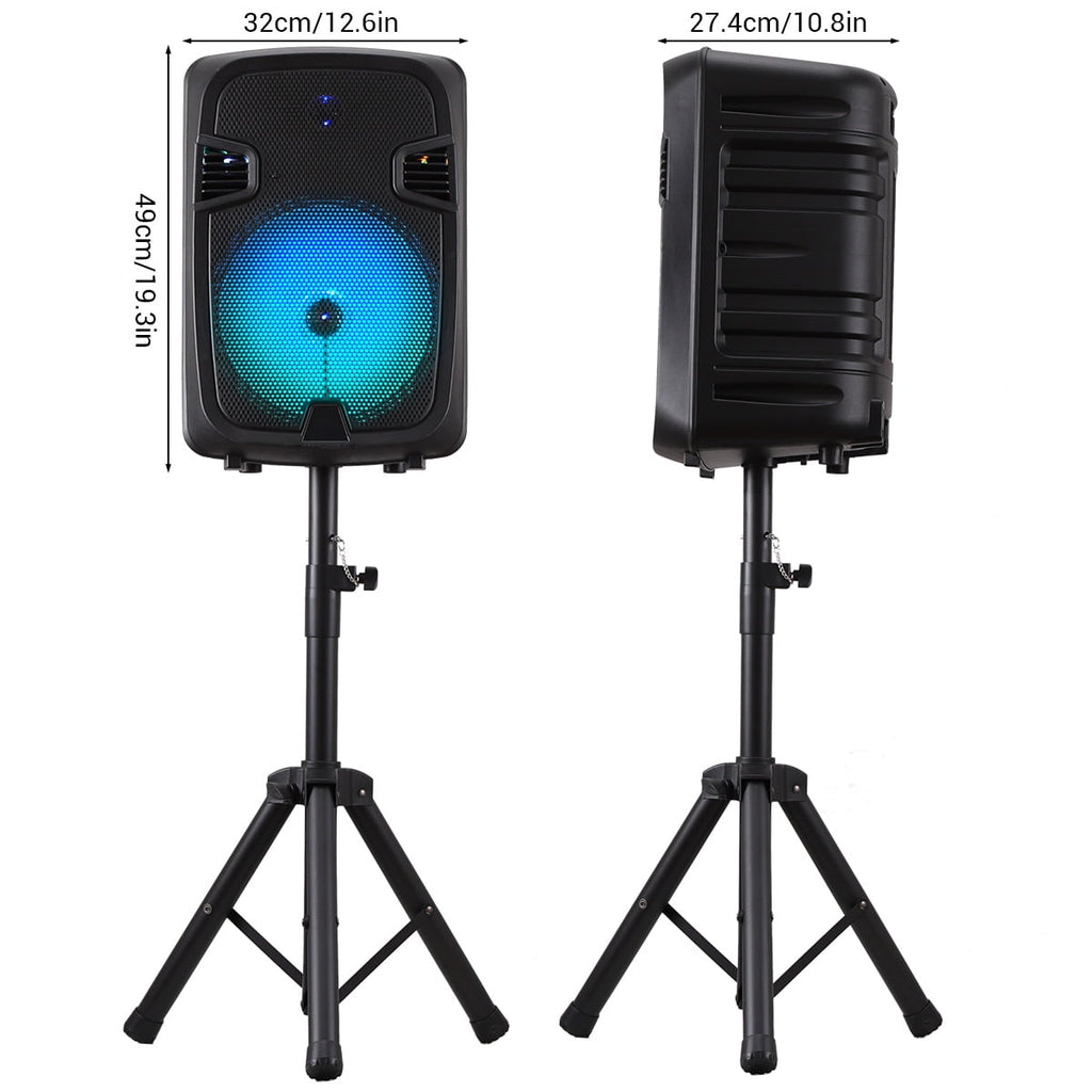 Dazone 12" Portable Bluetooth Party Speaker Heavy Bass Sound System FM AUX w/Microphone & Remote