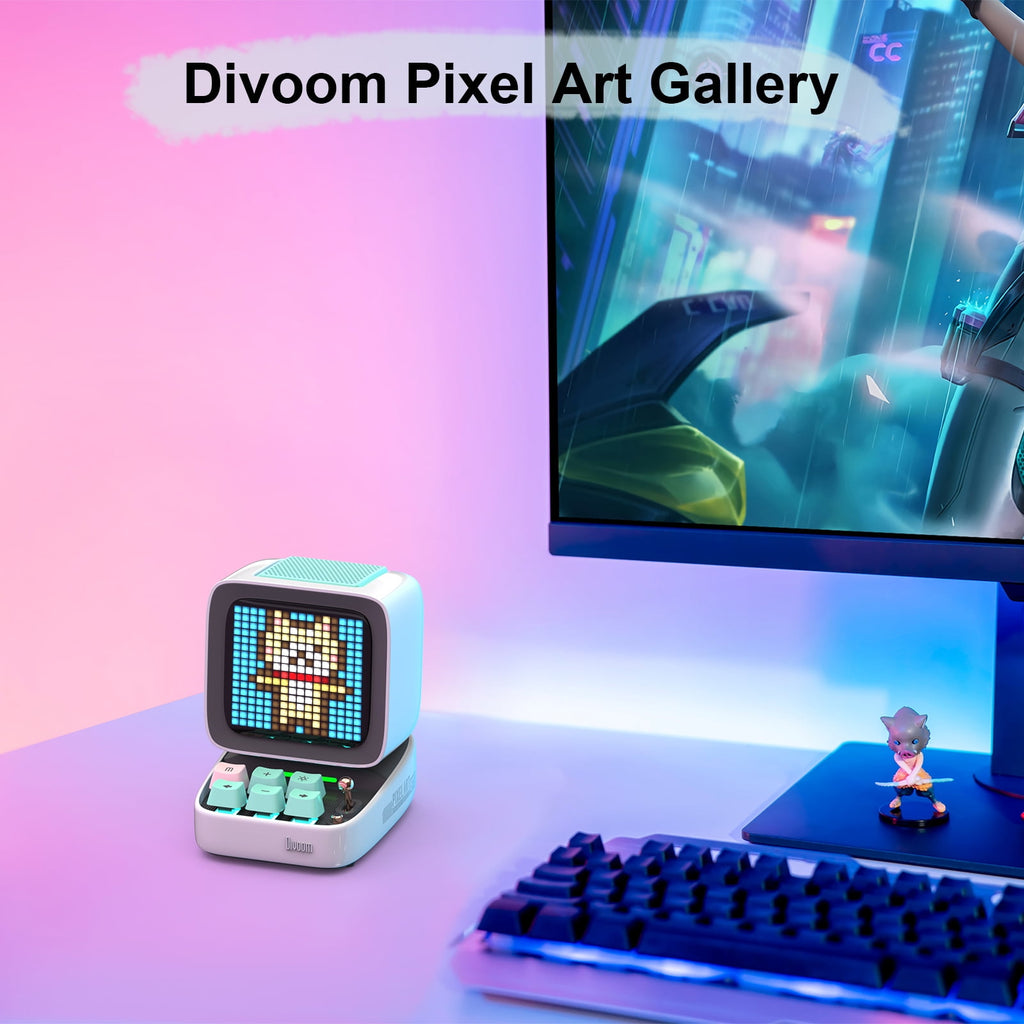 Divoom Ditoo Pro Pixel Art Gaming Bluetooth Speaker with 16x16 LED Display & App Control, 15W, Pink