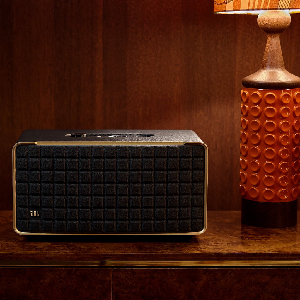 JBL Authentics 200 - Smart home speaker with Wi-Fi, Bluetooth and Voice Assistants with retro design - Black