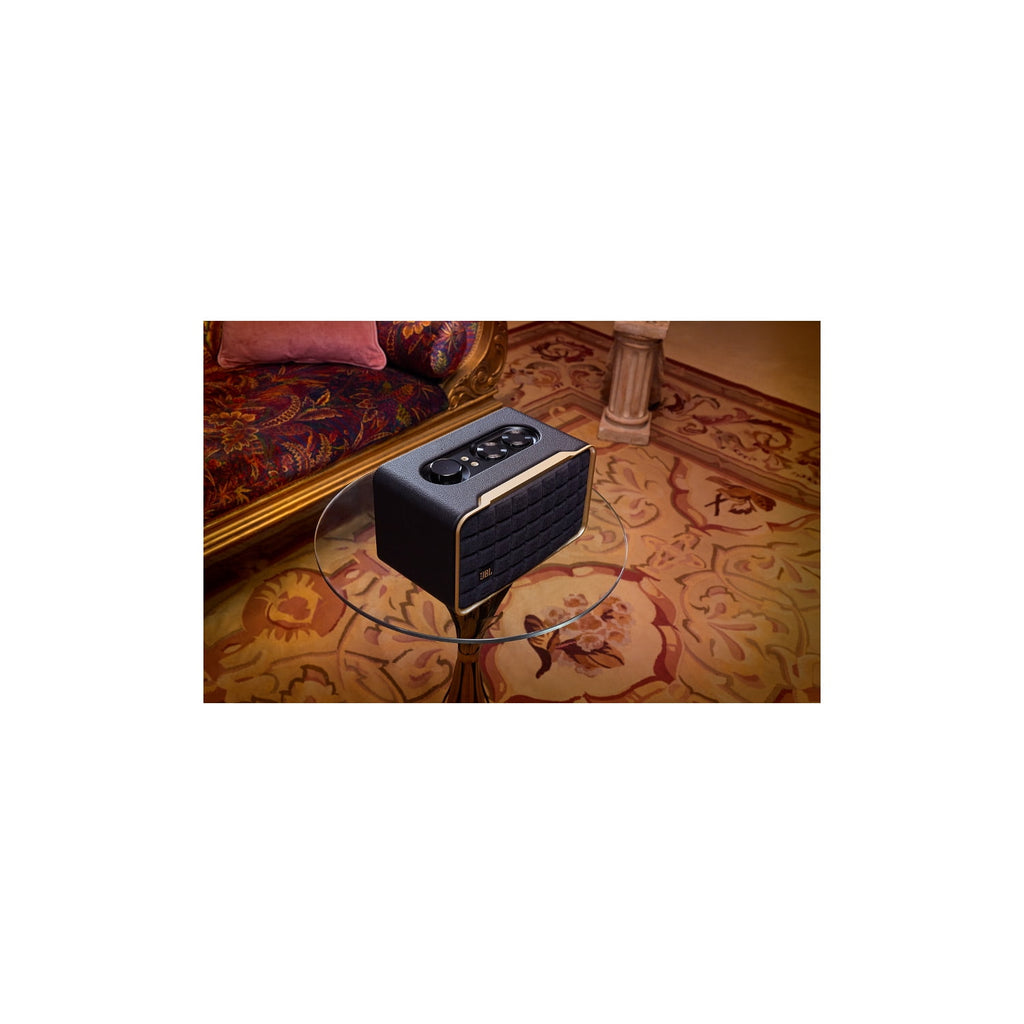 JBL Authentics 300 - Portable smart home speaker with Wi-Fi, Bluetooth and voice assistants with retro design. - Black