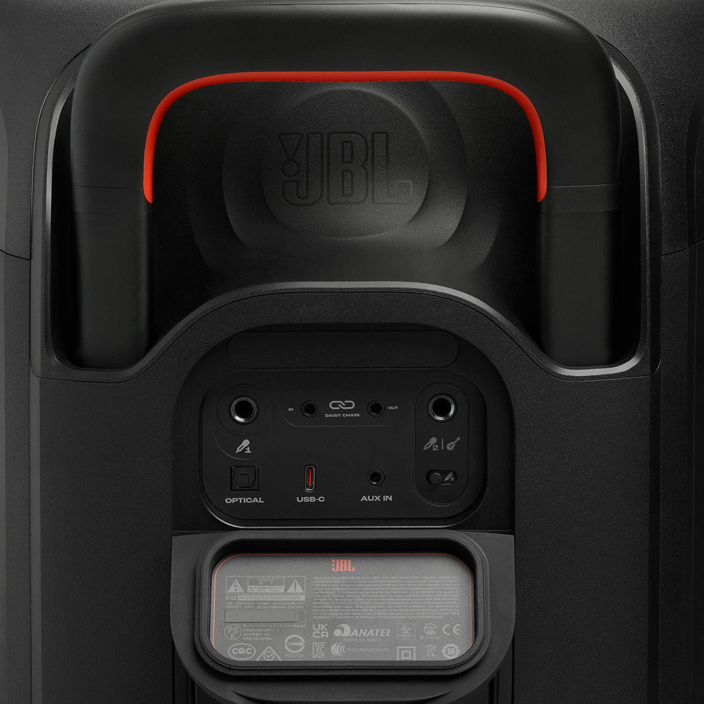 JBL PartyBox 330 - Portable party speaker with JBL legendary sound, futuristic lighting, a telescopic handle and wide wheels. - Black