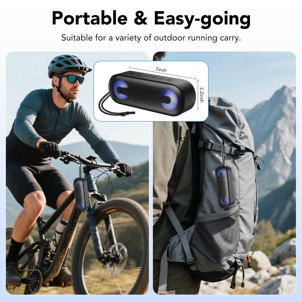 AOWOKA Portable Bluetooth Speaker IPX7 Waterproof, 30W HD Stereo Sound