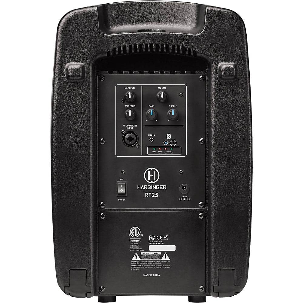Harbinger RT25 RoadTrip Series 8" Battery-Powered Portable Speaker With Bluetooth & Microphone - Black