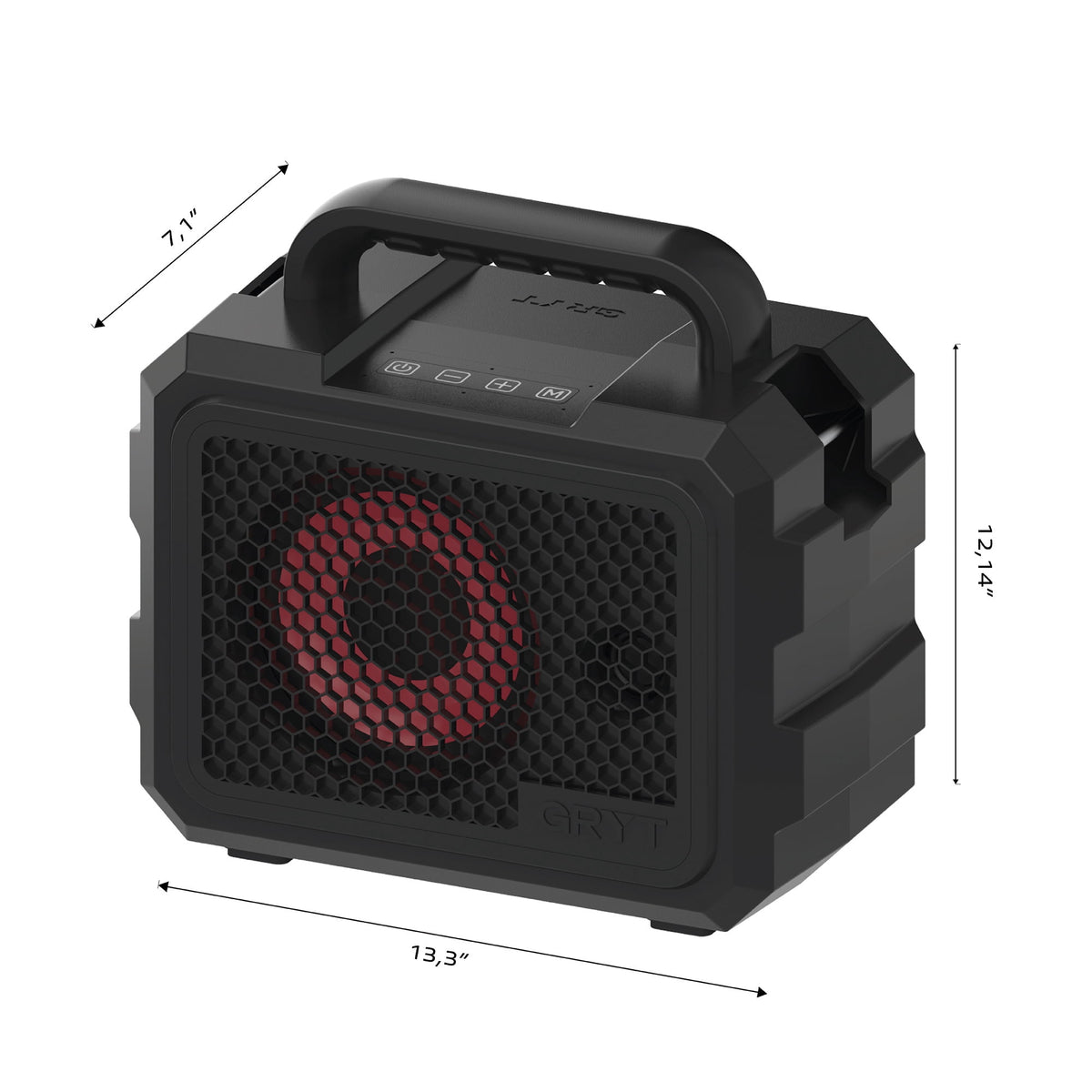 GRYT Bedrock Ultra-Rugged Portable Waterproof Bluetooth Speaker, Black