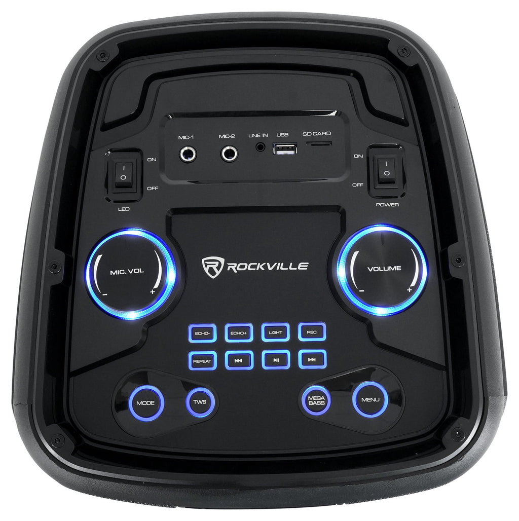 Rockville ROCK PARTY 8 Dual 8" Battery Powered Home / Portable Bluetooth Speaker