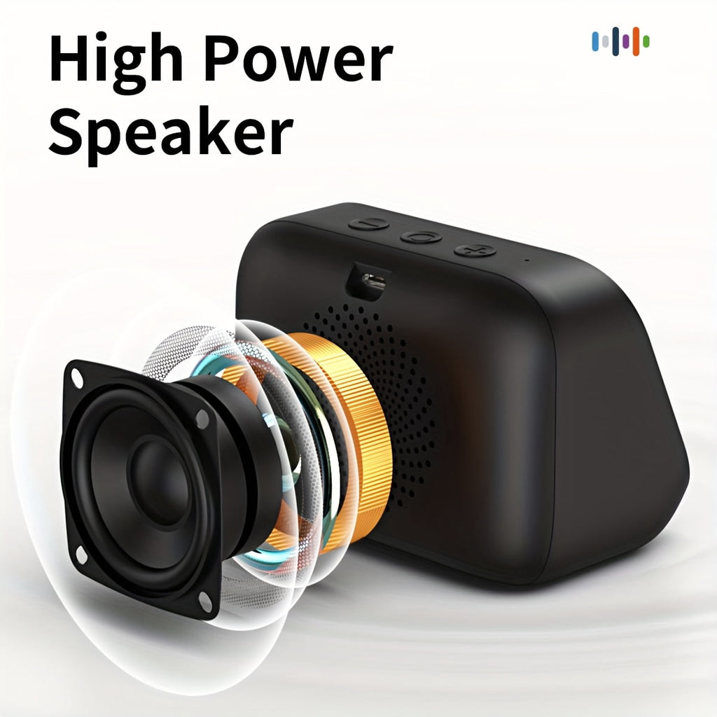 Smart Alarm Clock with Wireless Speaker, AI Voice Assistant, HD Display, RGB Light, Call Function, Stereo Sound, Period Tracker, 2000mAh Battery, Portable Bedside Digital Clock