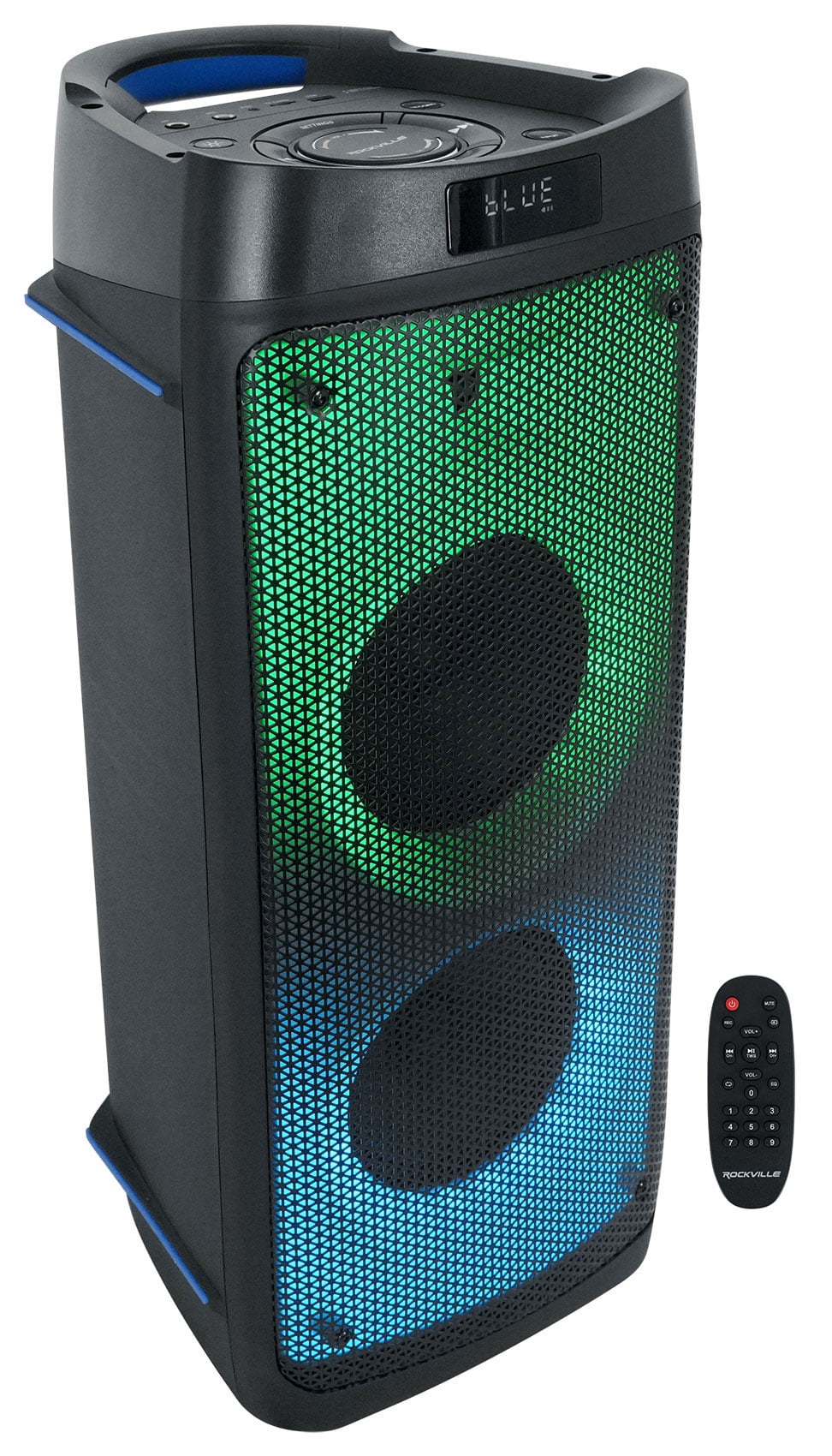 (2) Rockville BASS PARTY 65 Rechargeable LED Bluetooth Speakers w/Wireless Link