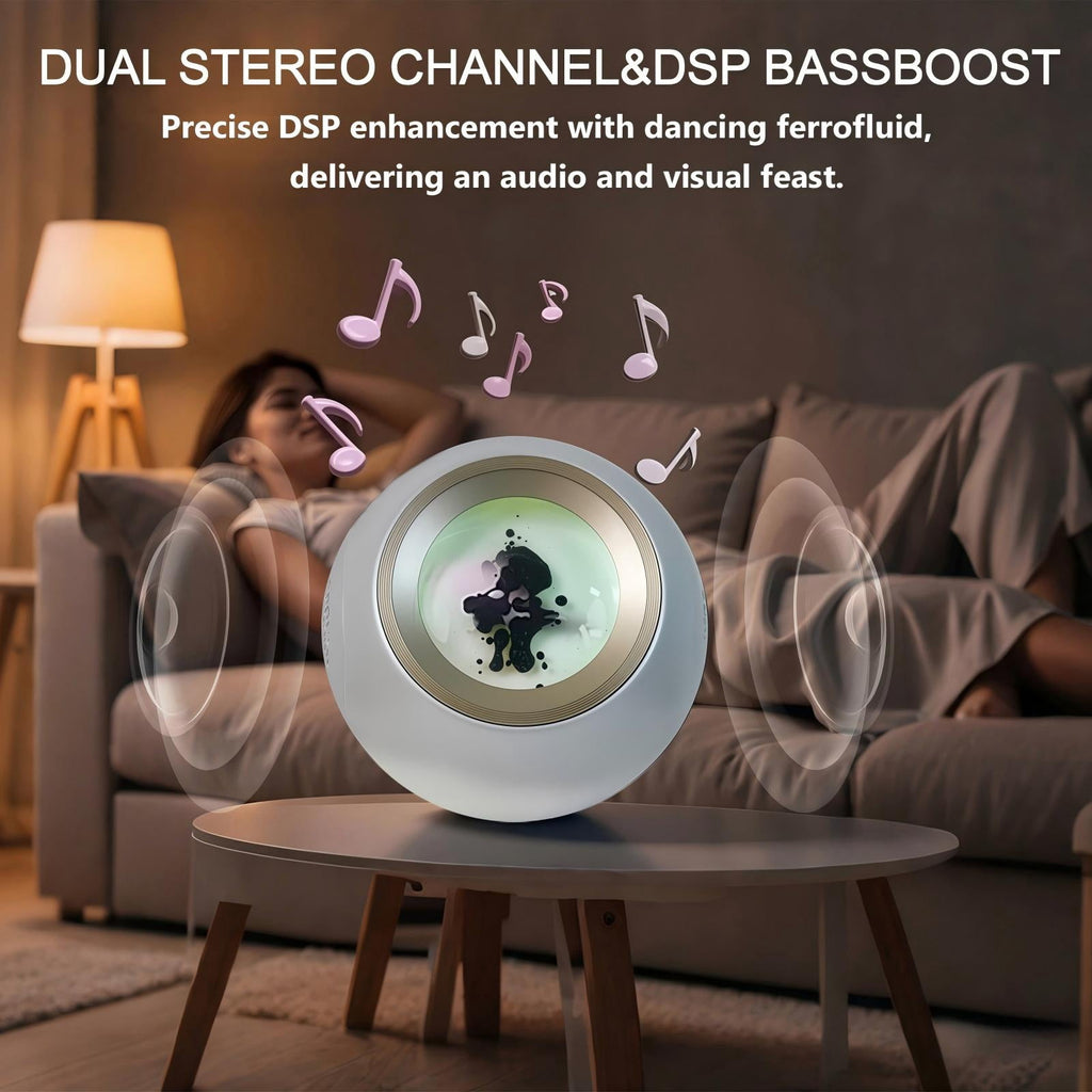 XRELIATECH Ferrofluid Speaker,30W High-Power Bluetooth Audio Visualizer Enhanced Bass&Crisp High, Dual Stereo&TWS Paired,Vibrant Ambient Colorlight