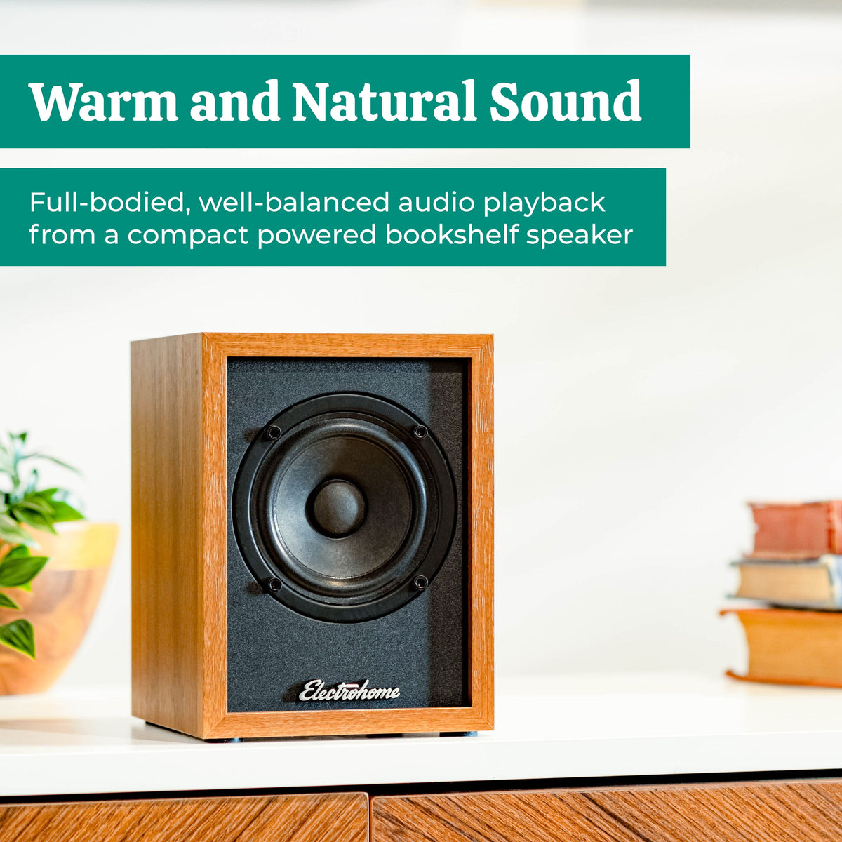 Electrohome Huntley Powered Bookshelf Speakers with Built-in Amplifier and 3" Drivers for Turntable, TV, PC and Wireless Music Streaming featuring Bluetooth 5, RCA and Aux (EB10B)