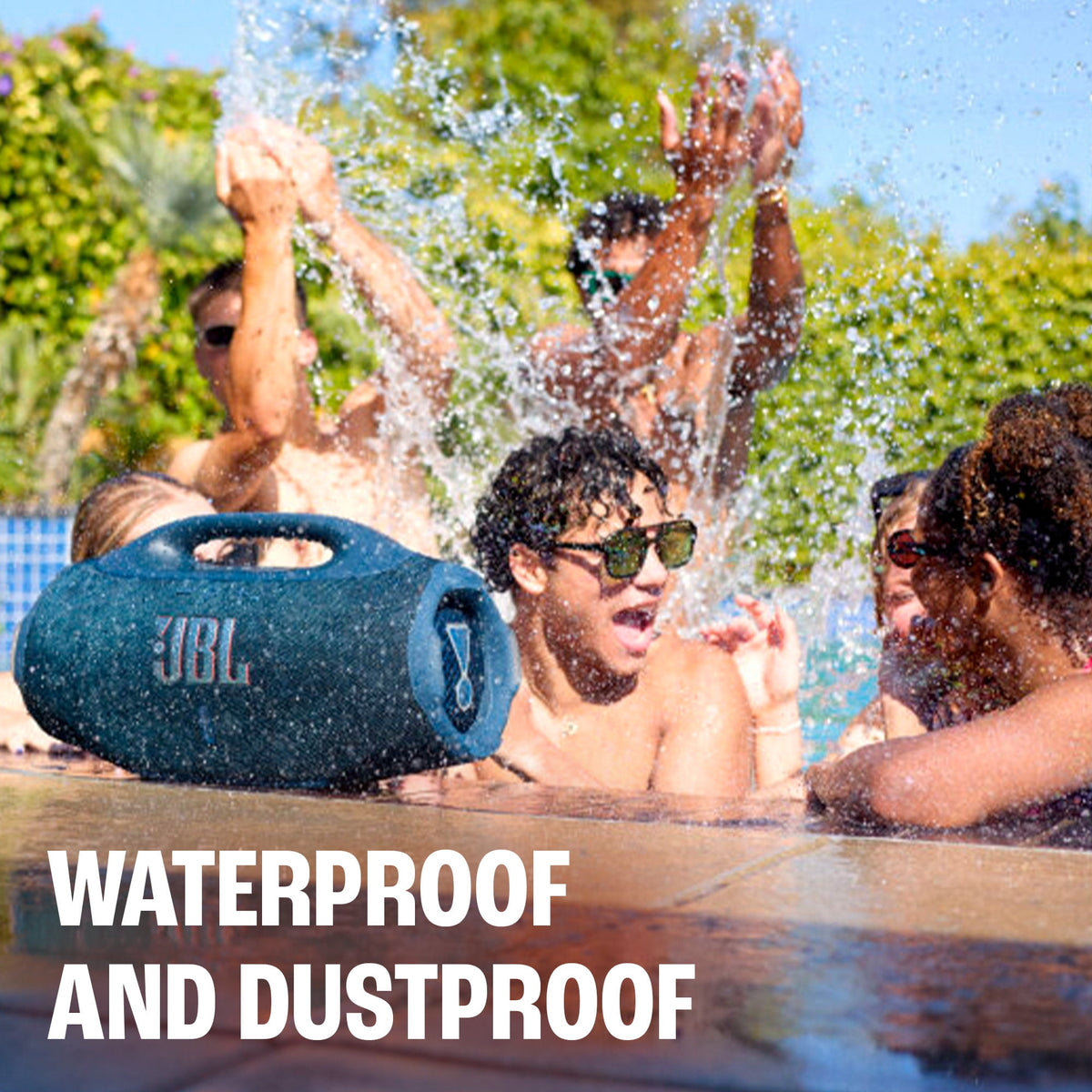 JBL Boombox 4 Portable Waterproof Speaker with JBL Pro Sound, 4 Speakers, Black