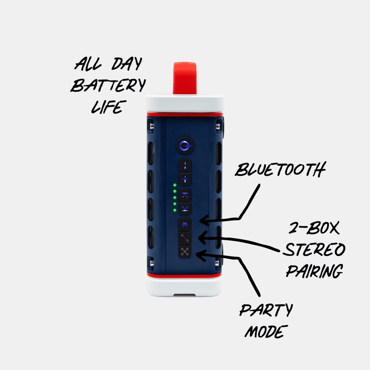Turtlebox Ranger Li-Ion Battery-Powered Ultra-Portable Speaker, River Rock