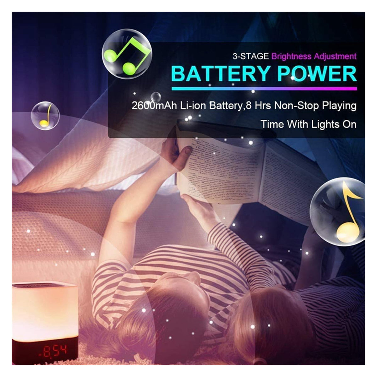 Computer Speaker Portable Smart Wireless Bluetooth Speaker Player Touch Pat Light Colorful Led Night Light Bedside Table Lamp
