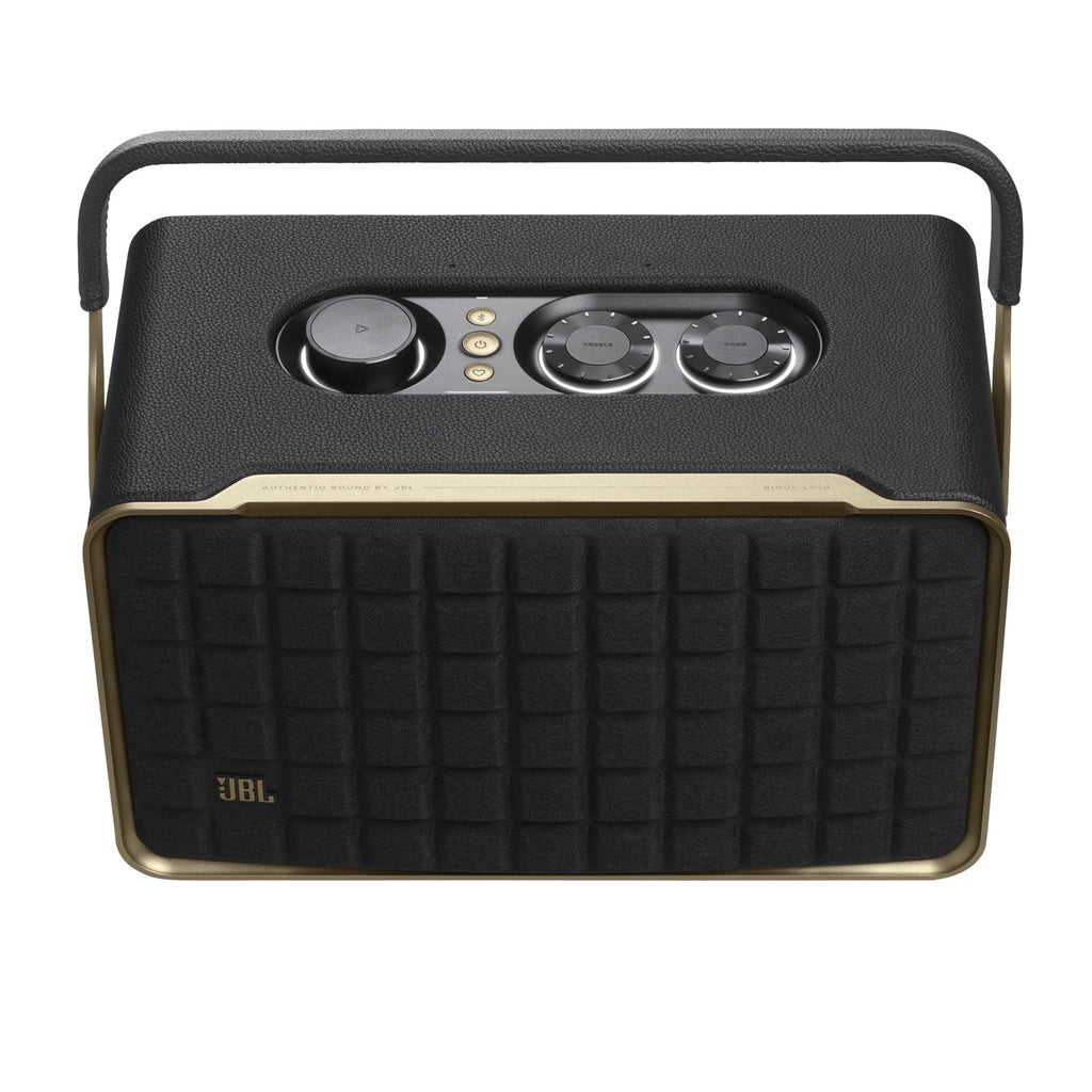 JBL Authentics 300 - Portable smart home speaker with Wi-Fi, Bluetooth and voice assistants with retro design. - Black