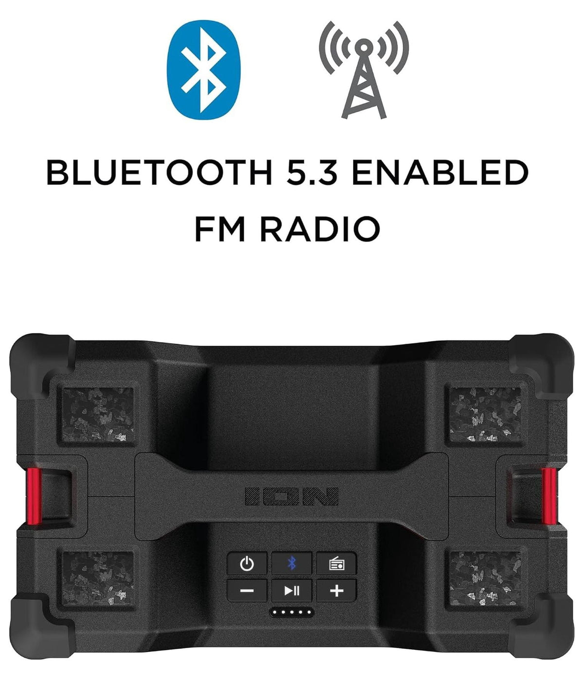 Audio Tailgater Tough - Rugged Portable All-Weather Wireless Bluetooth Speaker, IPX5 Water-Resistant, Outdoor Weather-Resistant Speaker, 65W