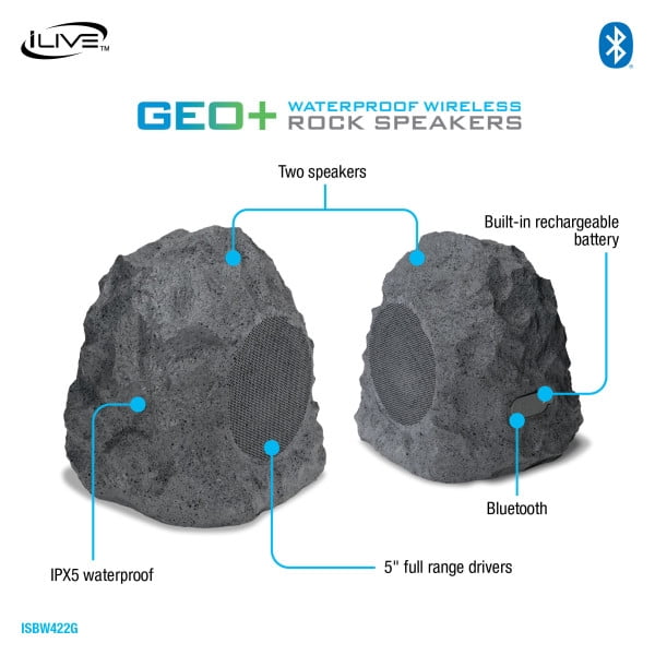 iLive Geo+ IPX5 Waterproof Wireless Speaker Pair, ISBW422G