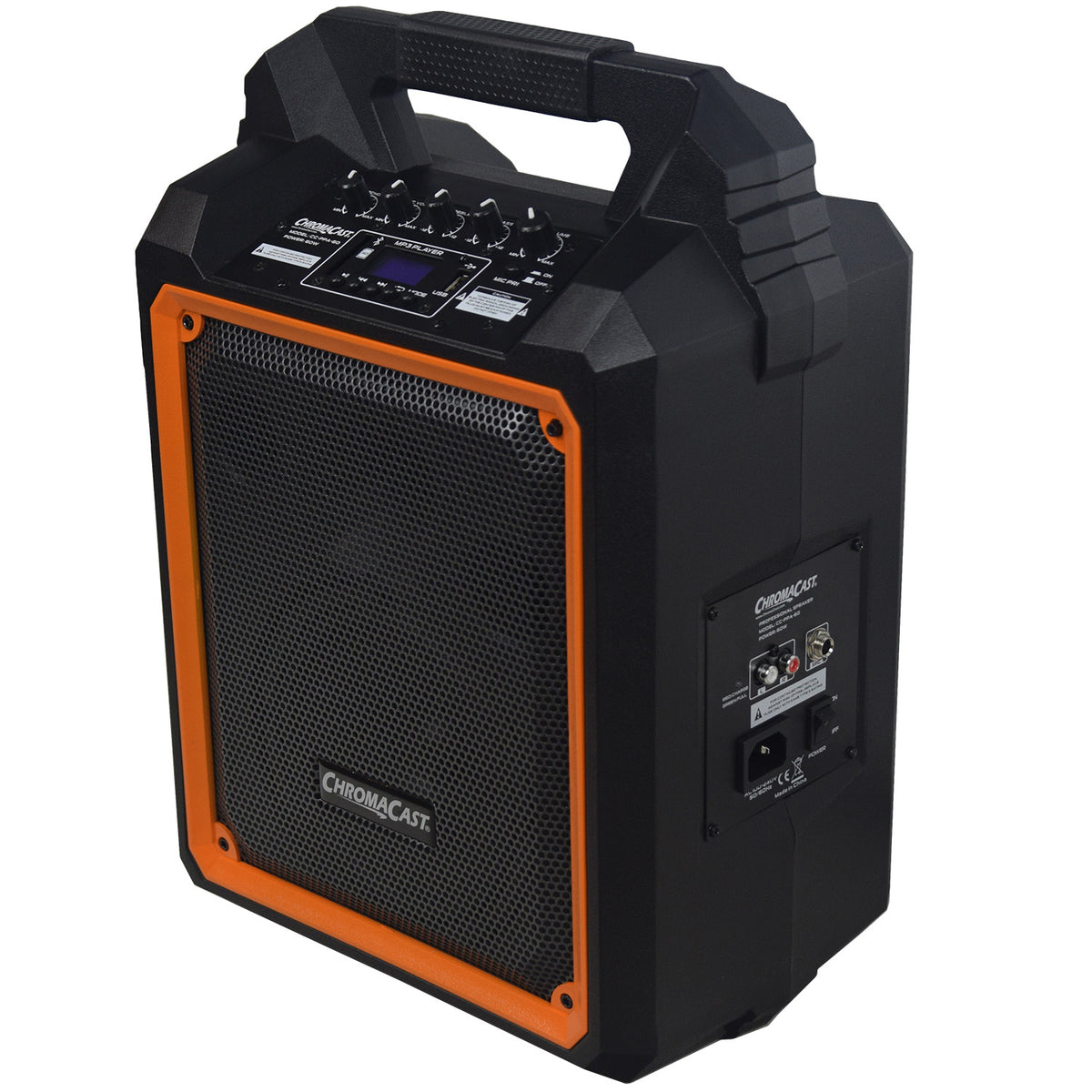 ChromaCast Portable 2 Way 2 Channel 60 watt Rechargeable Bluetooth PA Speaker