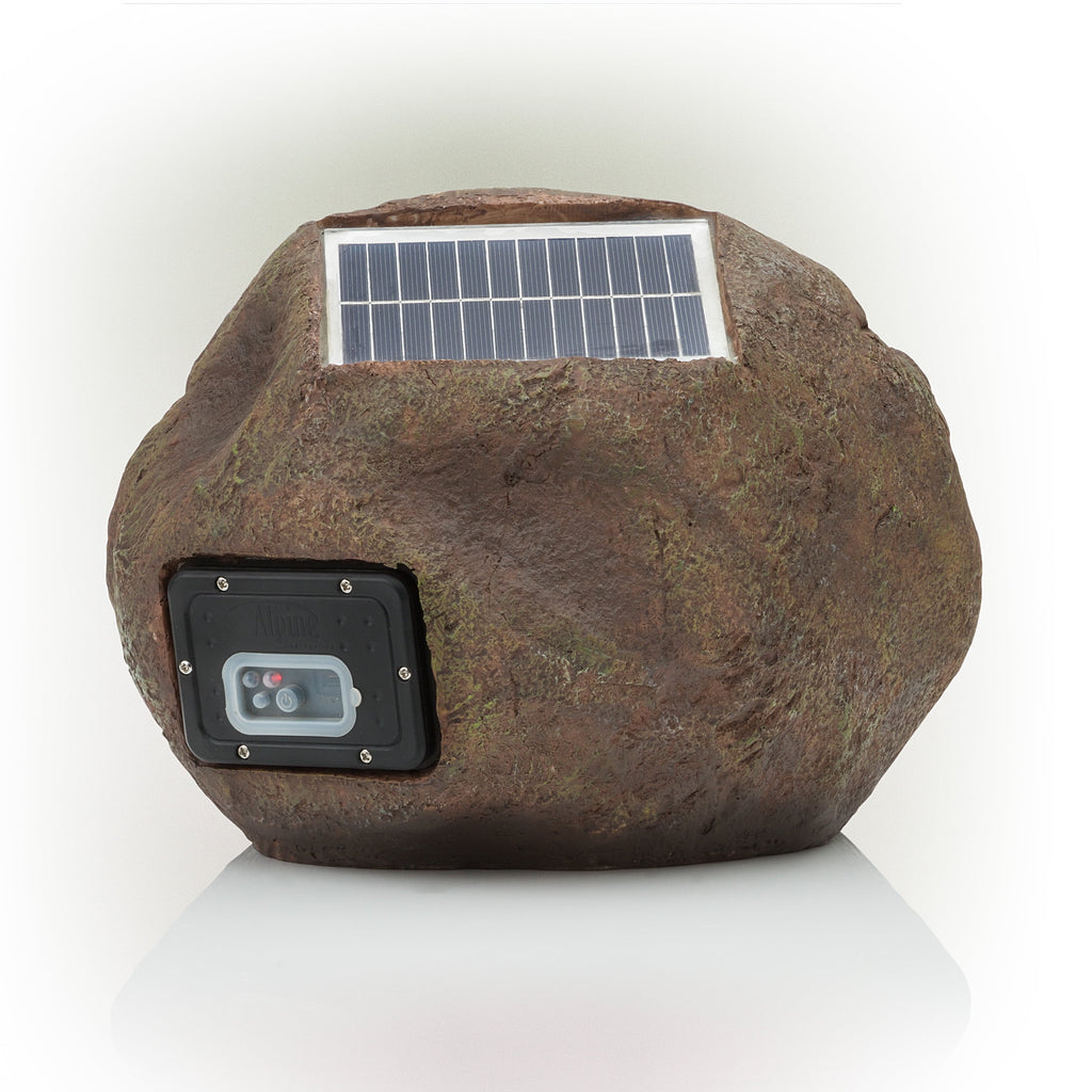 Alpine Corporation Waterproof Bluetooth Solar-Powered Outdoor Wireless Rock Speakers, Set of 2