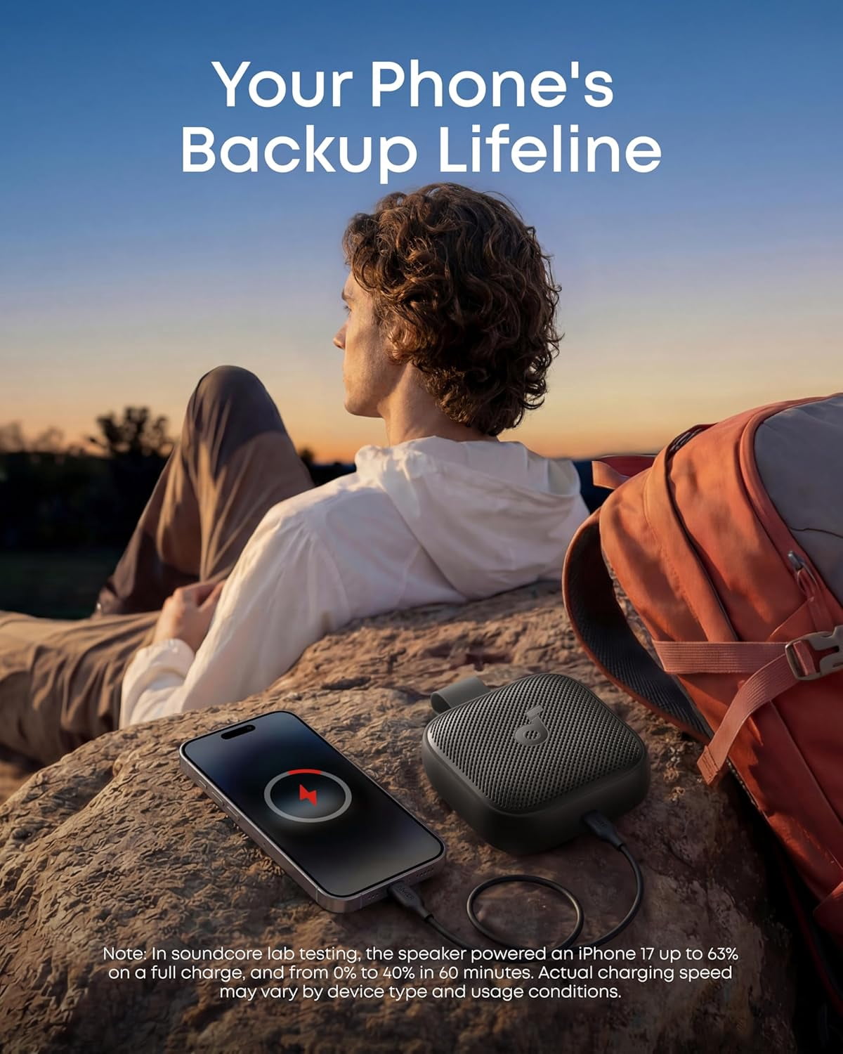 Soundcore Boom Go 3i by Anker Portable Speaker, 15W Punchy Sound, 24H Playtime, Bluetooth 6.0, BassUp 2.0, IP68, Emergency Charging for Hiking/Cycling/Camping