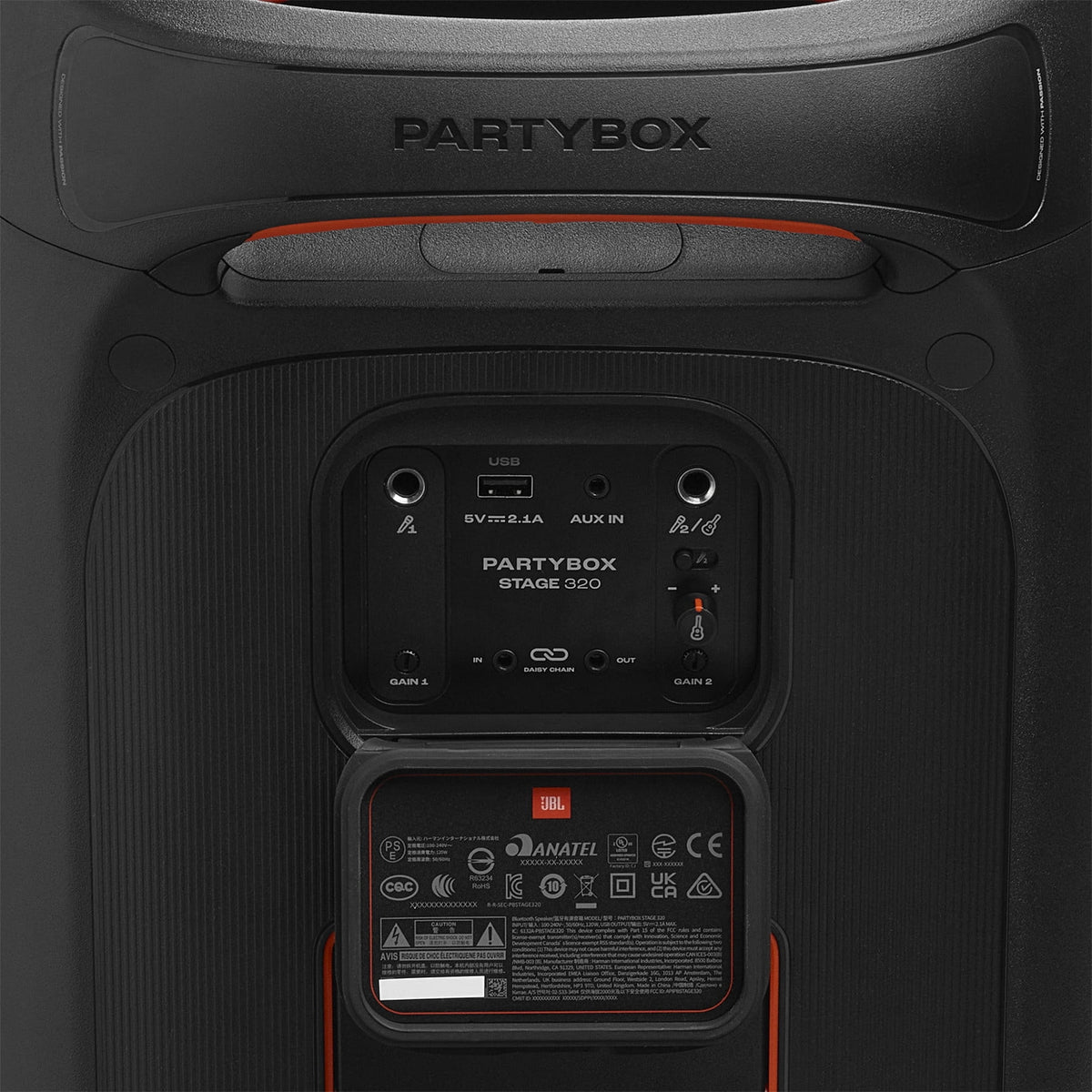JBL PartyBox Stage 320 - Portable party speaker with wheels - Black