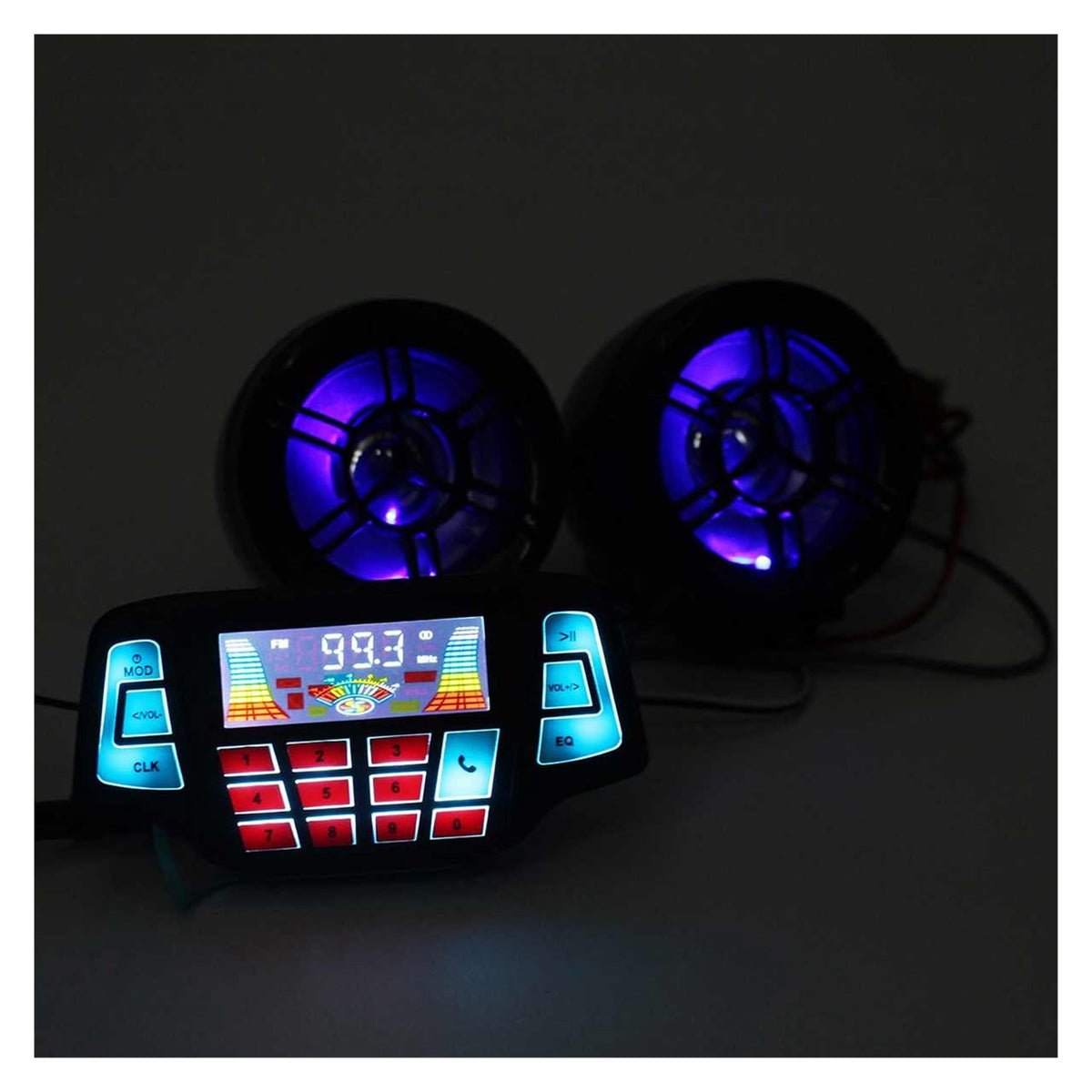 Bluetooth Motorcycle Studio Au-dio Sound System Speakers FM Radio MP3 Music Player Scooter ATV Remote Control Alarm Speaker ,Quality Sound