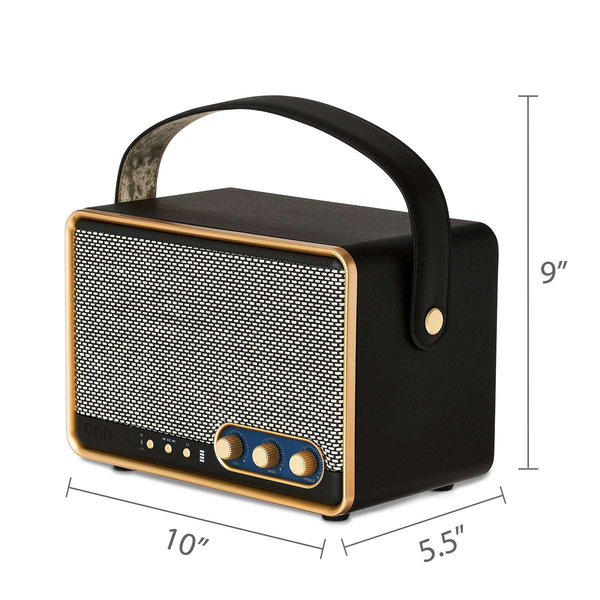 onn Medium Black Wi-Fi Speaker with Multi-Directional Sound and Bluetooth