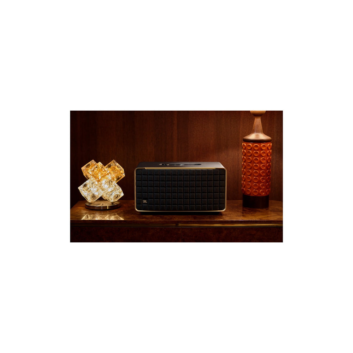 Restored JBL Authentics 500 - Hi-fidelity smart home speaker with Wi-Fi, Bluetooth and Voice Assistants with retro design - Black (Refurbished)