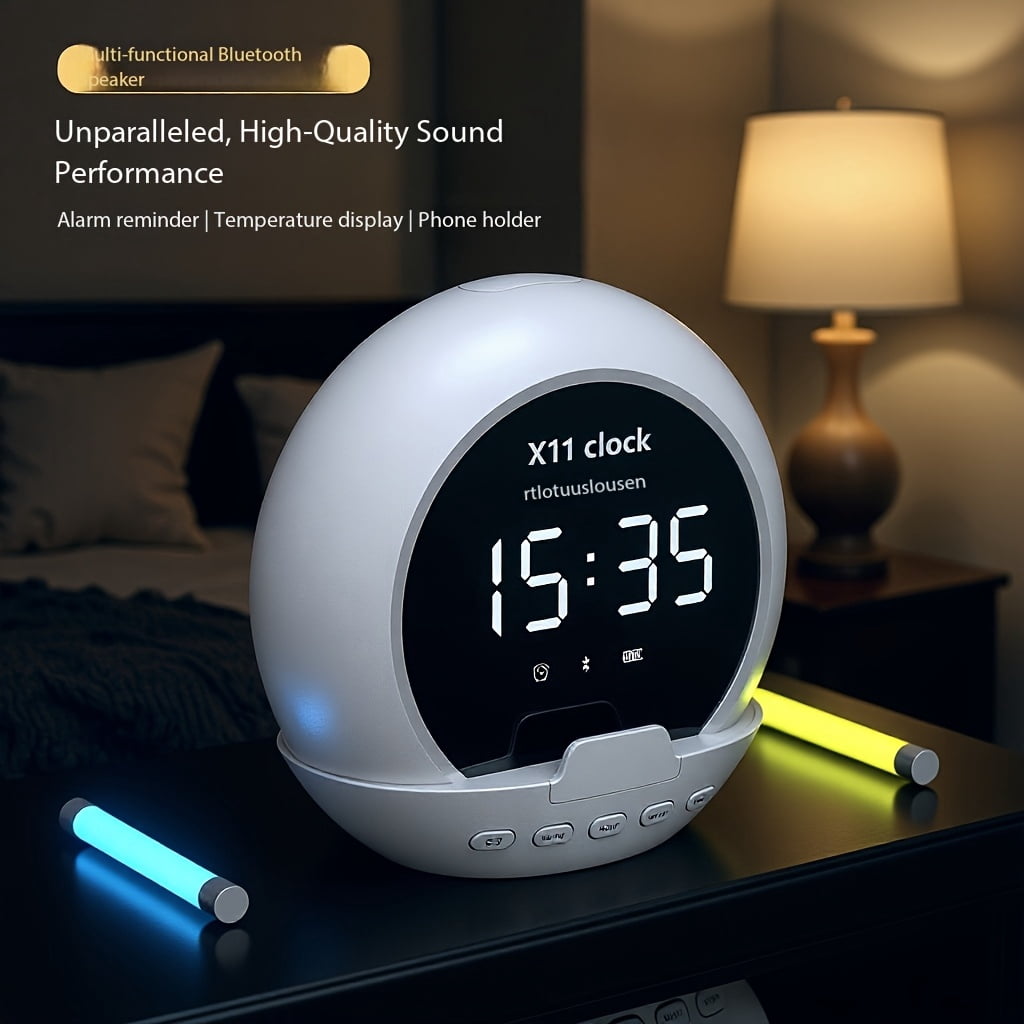 Multifunctional Smart Speaker, HD Display, Clear Sound, Long Battery Life, Compact Portable Durable, for Home Office Desktop, Christmas Gift