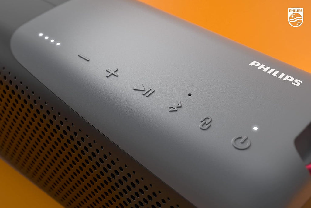 PHILIPS S7807 Wireless Bluetooth Speaker, 7000 Series - 40W Output, IP67 Waterproof, 24-Hour Playtime, Portable with Built-in Microphone, Voice Assistant, USB-C, and Power Bank, Black