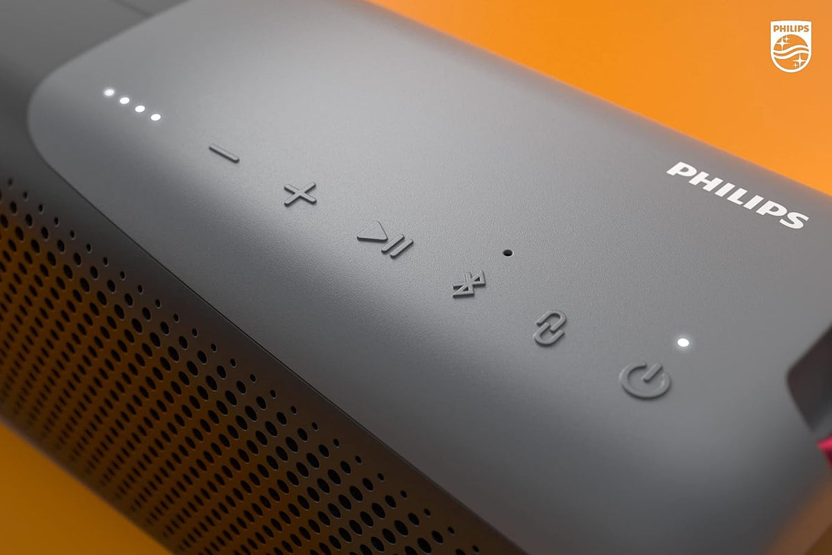 PHILIPS S7807 Wireless Bluetooth Speaker, 7000 Series - 40W Output, IP67 Waterproof, 24-Hour Playtime, Portable with Built-in Microphone, Voice Assistant, USB-C, and Power Bank, Black