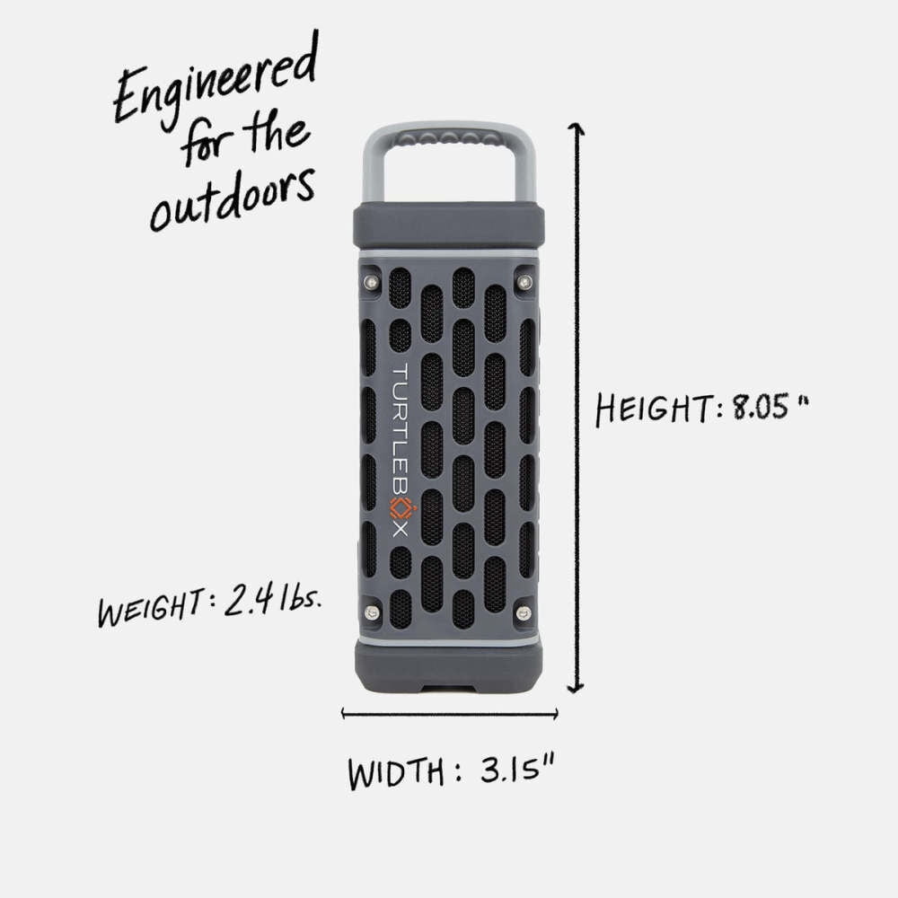 Turtlebox Ranger Li-Ion Battery-Powered Ultra-Portable Speaker, River Rock