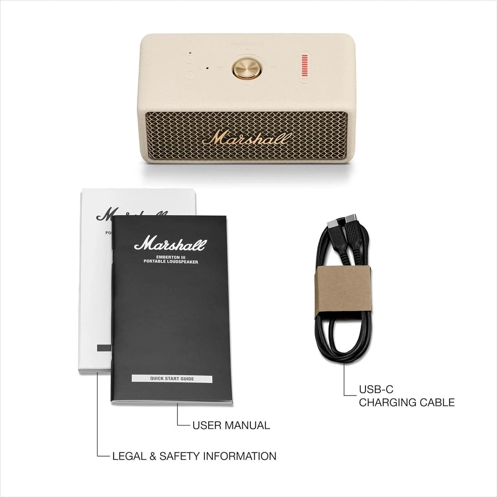 Marshall Emberton III Portable Water Resistant Bluetooth Speaker (Cream)
