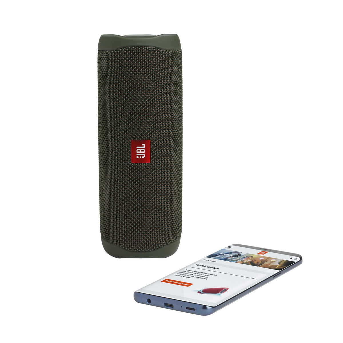 JBL Flip 5 Portable Waterproof Wireless Bluetooth Speaker - Green