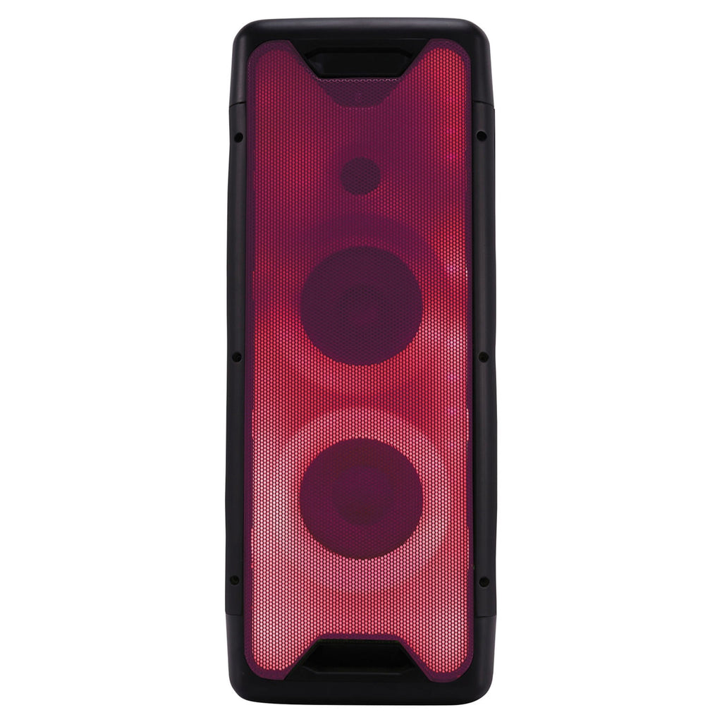 Gemini GLS Series Portable Bluetooth Dual-Woofer Speaker System with LED Lights, Microphone, and Remote, True Wireless, Black, GLS-550