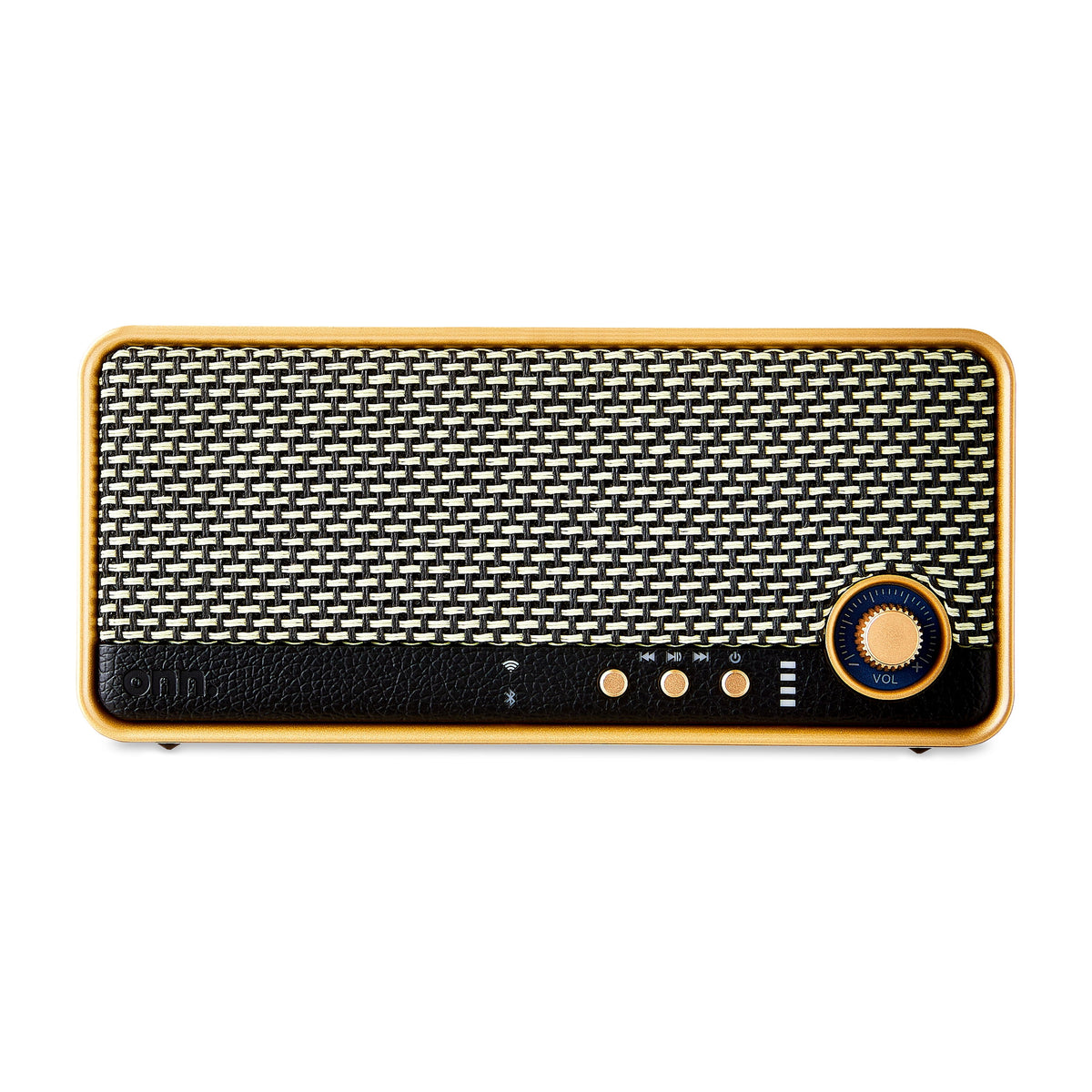 onn Medium Black Wi-Fi Speaker with Multi-Directional Sound and Bluetooth